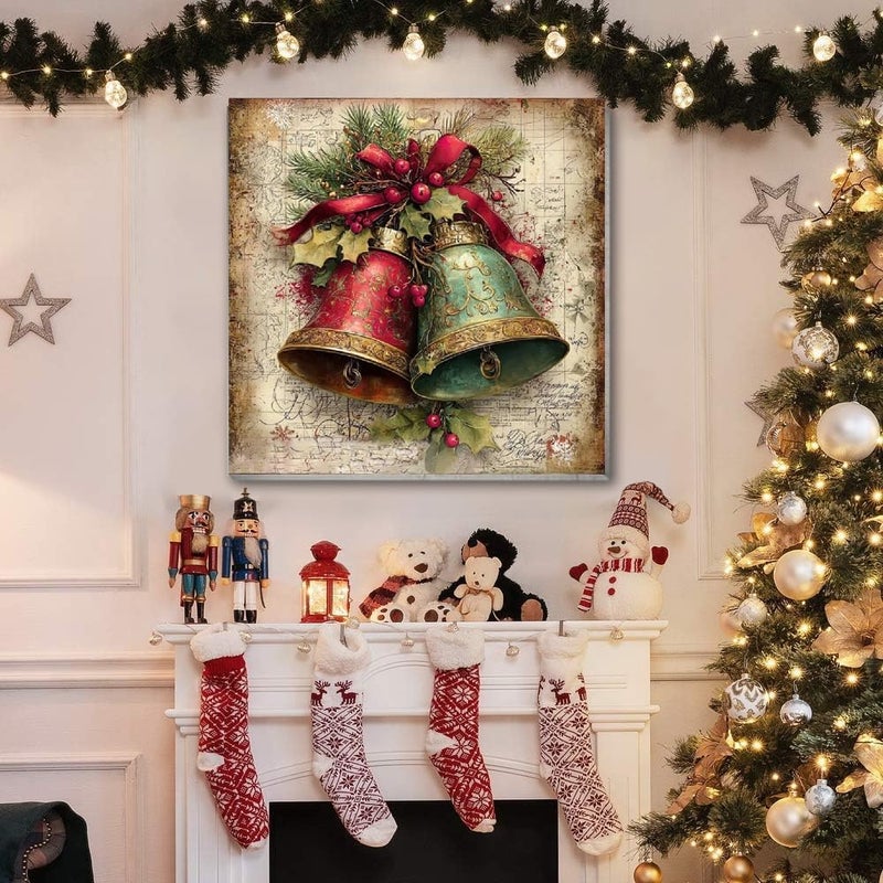 VIGEGU Christmas Paint by Numbers Kit for Adults with Framed,Christmas Bell Paint by Number DIY Adult Paint by Number Kits for Wall Decor 12x12in - Image 2